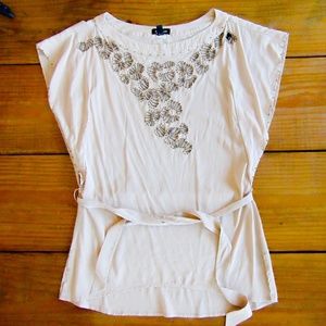 Cream Embroidered Blouse (S)